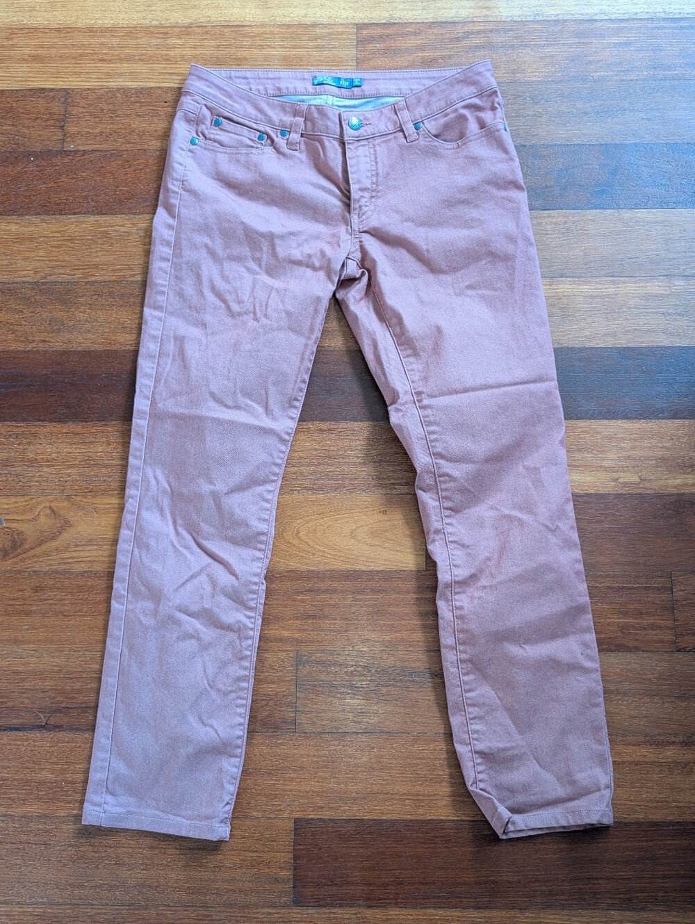Prana Straight Leg Jeans in Dark Salmon Colur